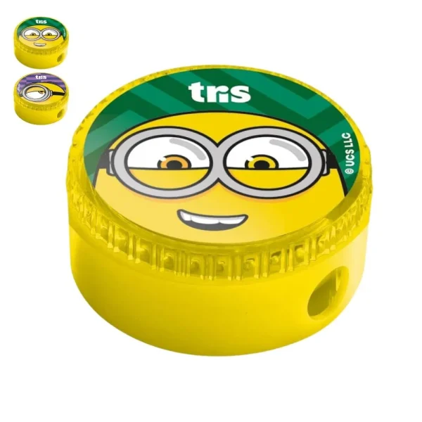 Apontador Tris Minions Colorido Escolar