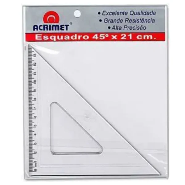 Esquadro Técnico Escolar Acrimet 48x21 Cm